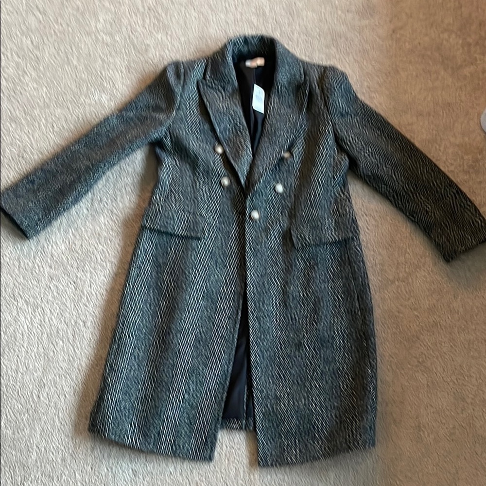 LOFT Women's Black and White Textured Blazer